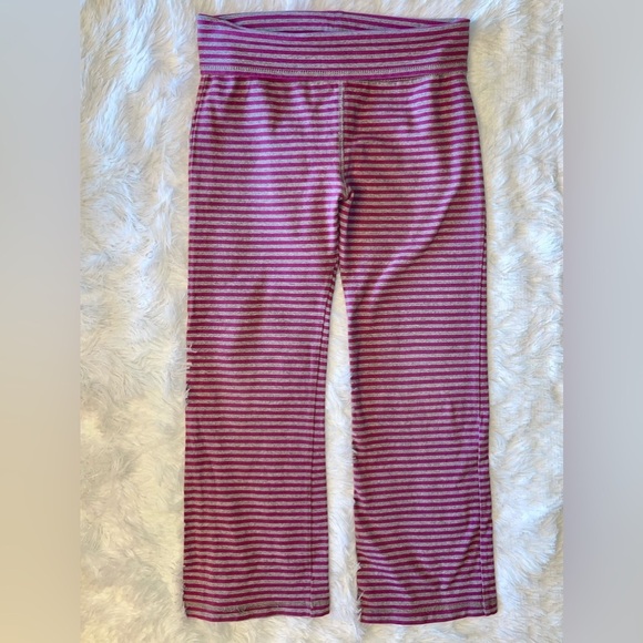 Tea Collection girls knit pink & grey boot cut pants EUC Sz 7 - Picture 1 of 2